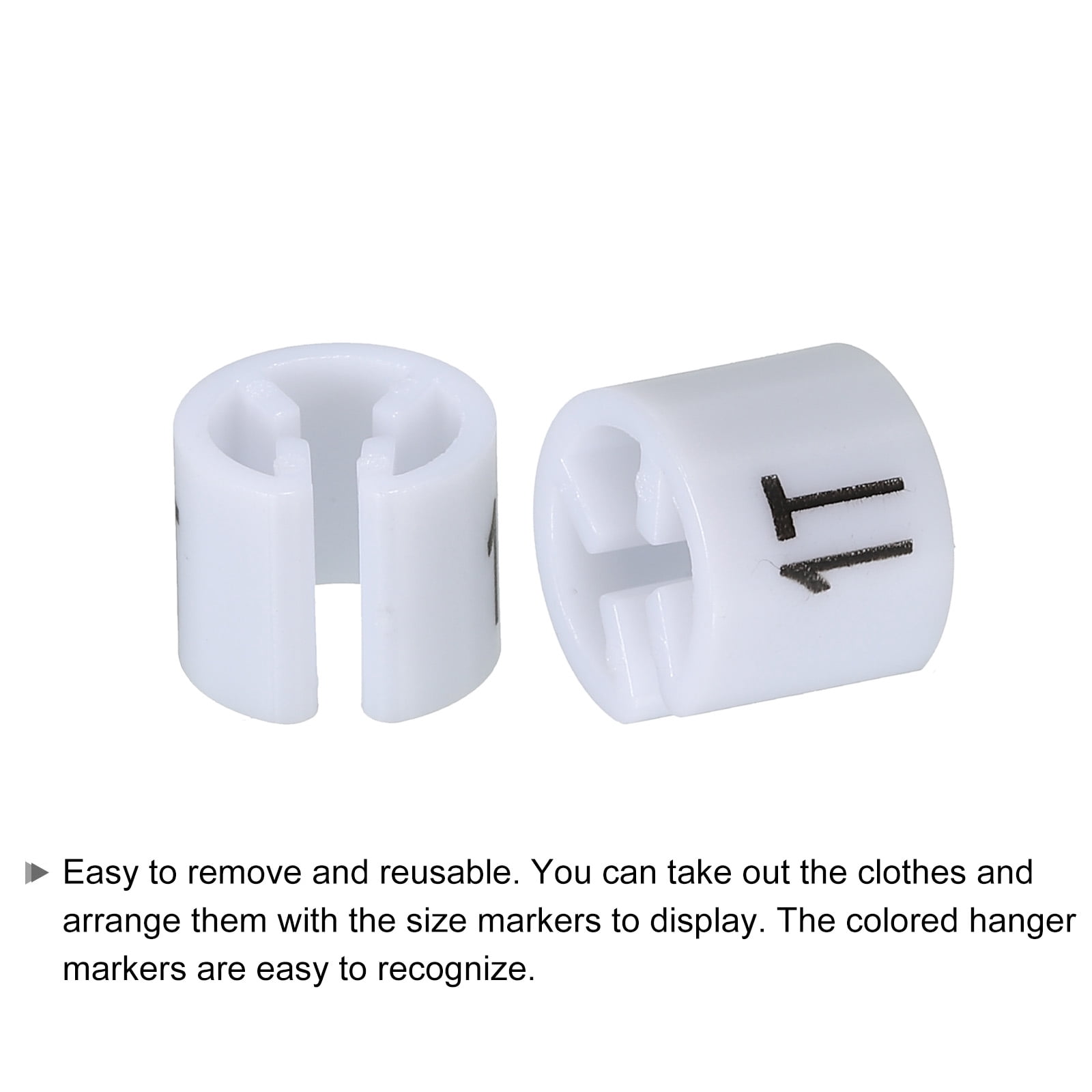 Unique Bargains Clothes Hanger Marker Colored Hanger Sizer Garment Markers Tag White 1T