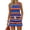 Blue #35, variant on WULMLEO Two Piece Sets for Women Floral Workout Loose Casual Striped 2 Piece Womens Outfit Vacation Cute Fashion Drawstring Shorts Work Out Summer Plus Size Sleeveless Tank Tops Yellow 3XL