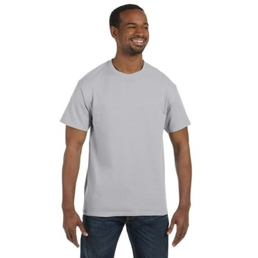 Gildan Mens Heavy Cotton T-Shirt , 2XL, Ash (Pack of 5) 5 Ash
