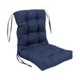 thumbnail image 1 of 18-inch by 38-inch Spun Polyester Solid Outdoor Tufted Chair Cushion Blue-Color, 1 of 1