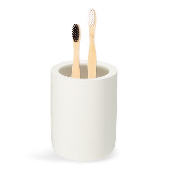 Unique Bargains Toothbrush Holder Diatomite Bathroom Organizer Toothbrush & Toothpaste Holder Cup Sink Vanity Storage Solution for Bathrooms Beige 1Pc