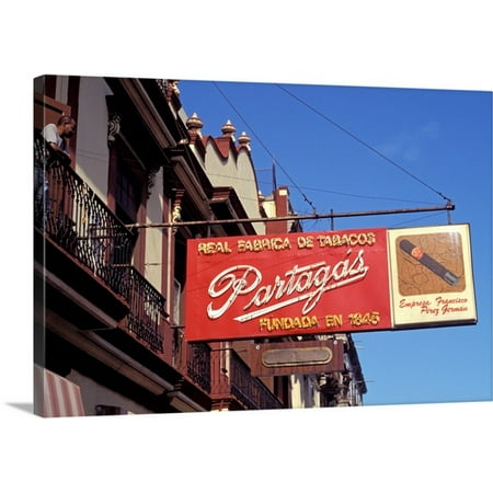 Havanas Cigar Shop Great BIG Canvas Sergio Pitamitz Premium Thick-Wrap Canvas entitled Caribbean, Cuba, Havana. Cigar shop sign ()