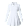 thumbnail image 4 of OQQ Womens Dress Casual Long Sleeve Elastic Simple A-Line Zipper Mini Dress, 4 of 6