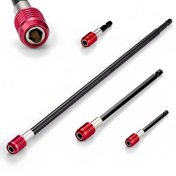 4-piece diamond drill bit extension kit, multi-functional impact drill bit extender, 1/4 inch hexagonal quick-release holder, impact driver screws and nuts drill bit