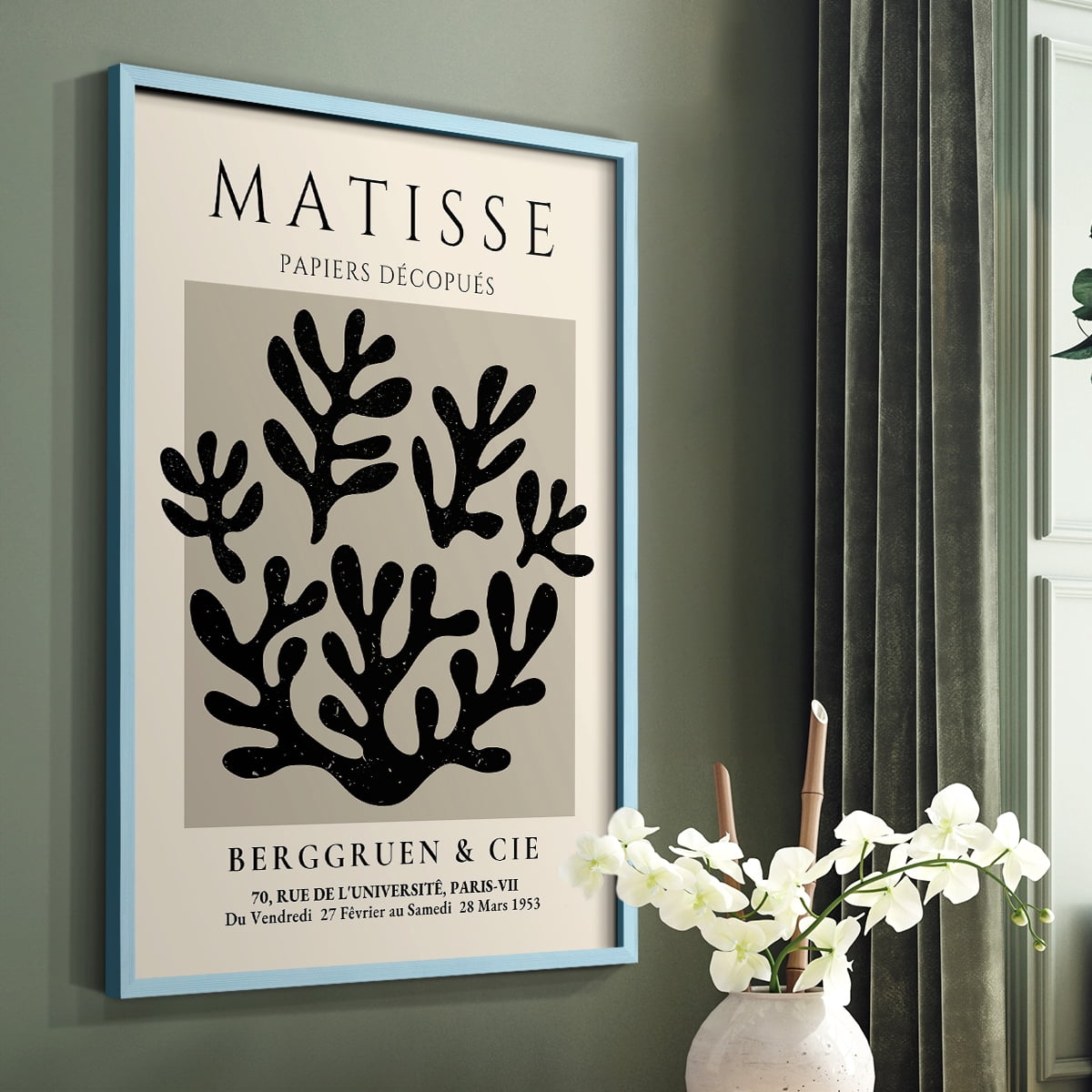 Matisse CLV Framed Print in Blue Solid Wood 8 x 10 Framed Print