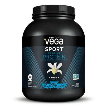Vega Sport Premium Plant Protein Powder  Vanilla  30g Protein  4.1lb  65.6oz