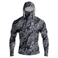 thumbnail image 2 of GrmtClth Men's Fishing Shiirt Basic Solid Color Casual Long Sleeve Fashion Hoodie with Face Mask Upf 50+ Sun Protection Top Black 4XL, 2 of 9