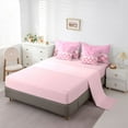 thumbnail image 5 of Manfei Pink Initial Alphabet C 7pcs Bedding Comforter Set,Bling Glitter Queen Bedding Sets Super Cozy,Butterfly Bow Queen Sheet Sets,Dreamy Princess Bedroom Decor,Reversible, 5 of 8