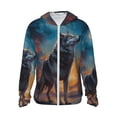 thumbnail image 2 of Lsque Moonlit Night Sky Wolf UPF 50+ Lightweight Sun Protection Men's Women's Long Sleeve Shirt, Hoodie Performance -X-Large, 2 of 9