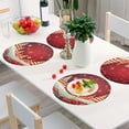 thumbnail image 6 of Ryvnso Christmas Trees Red Round Plate Mats Dining Table Placemat Set of 4 for Holiday Decoration, 6 of 7