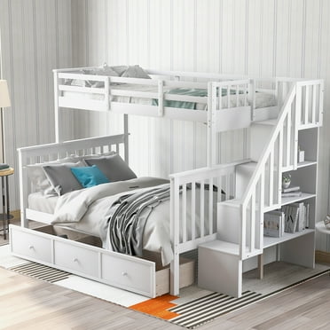 Cambridge Springside Twin over Twin Bunk Bed with Staircase and Three ...