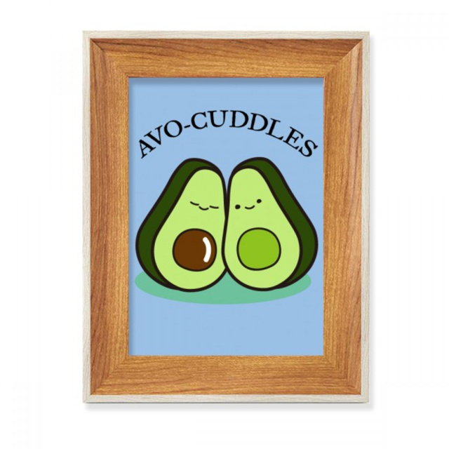 Pair Avocado Fruit Cores Desktop Wooden Photo Frame Display Picture Art Painting Multiple Sets