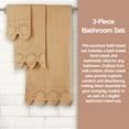 thumbnail image 3 of Zahari Home 3 Piece Laced Towel Set - Stylish Soft Plush Cotton Towels with Hand Towel & Washcloth - Highly Absorbent Towels for Bathroom, Gym, Hotel & Spa (Crochet Taupe), 3 of 5