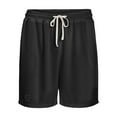 thumbnail image 2 of Men's Shorts Casual Solid Color Fashion Elastic Waist Loose Drawstring Pants Plus Size Men's Waffle Sports Loose Lace Up Shorts Soft Workout Short, 2 of 5