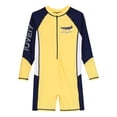 thumbnail image 3 of TiaoBug Boys Long Sleeve One Piece Rash Guard Swimsuit Water Sportswear UV Sun Protection Bathing Suits Yellow 9-10, 3 of 7