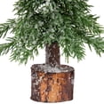 thumbnail image 4 of Northlight Frosted Icy Pine Tree with Log Base Christmas Decoration - 7.5", 4 of 6
