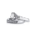 thumbnail image 3 of BERRICLE Sterling Silver 3-Stone Wedding Engagement Rings 2.4 Carat Round Cut Cubic Zirconia CZ Ring Set for Women, Rhodium Plated Size 10, 3 of 13