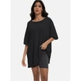 thumbnail image 3 of Women's Oversized T-Shirt - Soft Summer Casual Tee, Half Sleeve Crew Neck Tunic Top, Comfortable Loose Fit, 3 of 6