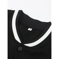 thumbnail image 4 of Cenuakty Men's Spring Autumn Casual Coat Long Sleeve Letter Printed Button Up Contrast Color Baseball Jacket, 4 of 9
