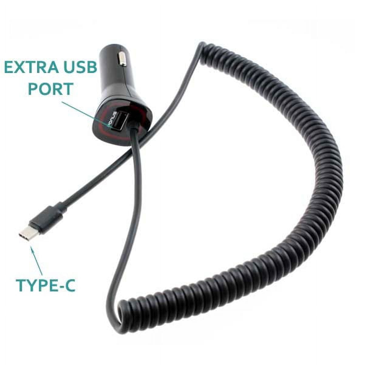Car Charger for Nokia XR20/XR21 - 3.4A Type-C Power Adapter DC Socket Extra USB Port for Nokia XR20/XR21