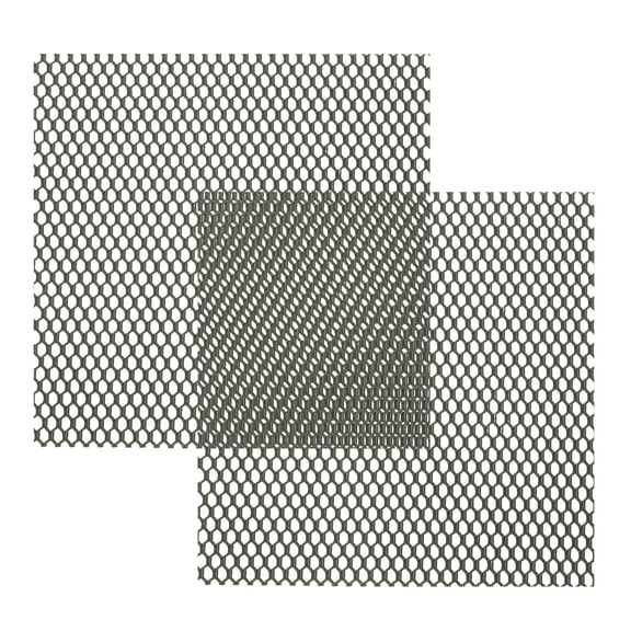 Uxcell 4"L x 4"W Perforated Metal Sheets, 2Pcs 20Ga 3x6mm Hexagon Hole Aluminum Mesh Expanded Perforated Plate for Ventilation Filtration Dryer Vent Grill Guard Screen, Black