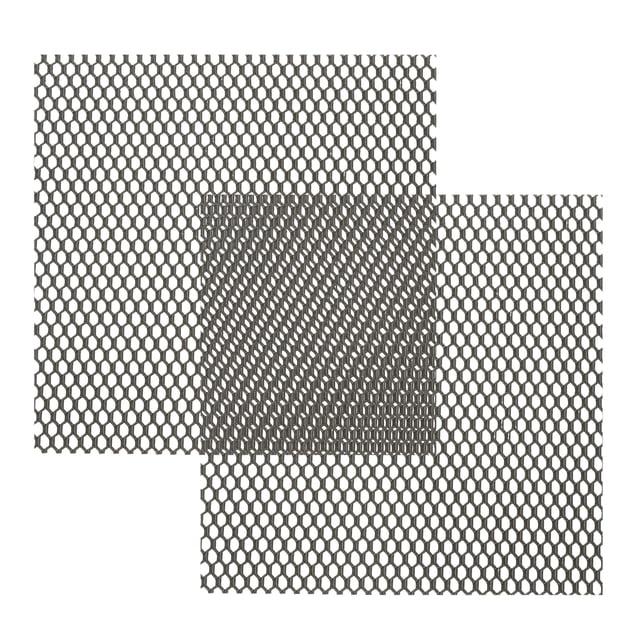 Uxcell 4"L x 4"W Hojas de Metal Perforadas, 2Pcs 20Ga 3x6mm Malla de Agujeros Hexagonales de Aluminio Expandido para Ventilación, Filtración, Protector de Ventilación de Secadora, Pantalla, Negra