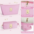 thumbnail image 3 of DAKIMOE Makeup Bag Cosmetic Bags Organizer Personalized Initial Travel Essentials Toiletry Bag for Birthday Christmas Girlfriend Teacher Valentines Day Gifts, 3 of 9