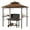 Coffee, variant on Aimee Lii Outdoor Double-Tiered Grill Patio Canopy Canopy with 2 Shelves and 7 Hooks, Outdoor Canopy for Patio Garden Backyard Pool Deck-Coffee
