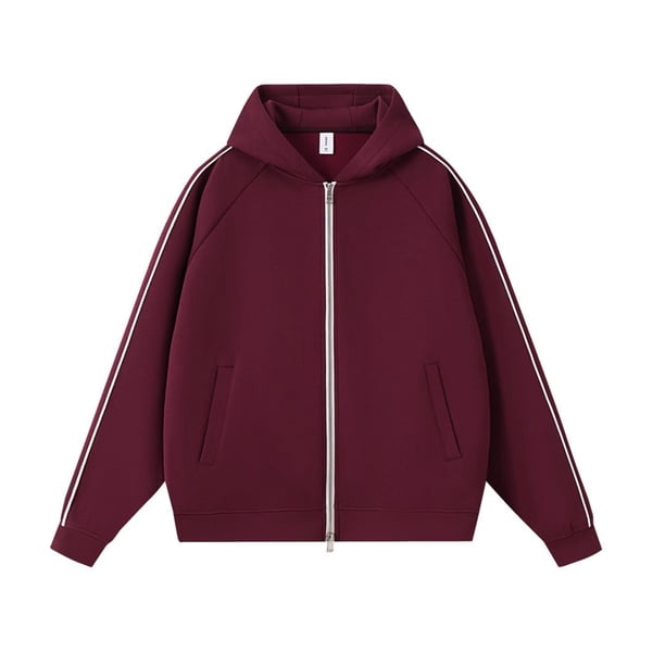 Autumn/Winter Color Block Striped Design Zipper Hoodie Jacket Men's Preppy Style Loose-fitting Casual Sweatshirt Women's