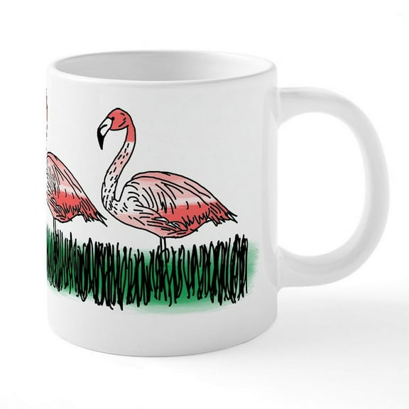 CafePress - Pink Flamingos - 20 Oz White Ceramic Mega Mug