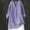 Purple, variant on WCJM Woman Shirts Women Shirts Womens Cotton Linen Shirts Solid 3/4 Sleeve Summer Vacation Tunic Tops Oversized Tshirts Casual V Neck Blouses