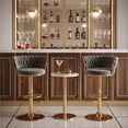 thumbnail image 2 of Howcool Velvet Swivel Bar Stools Set of 2 with Back and Arms, Adjustable Counter Height Kitchen Island Chairs with Gold Metal Legs & Base for Home Bar Dining Room, 2 of 6