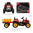 thumbnail image 3 of Aosom Tracteur pour Enfants 12 V avec Remorque, Son de Démarrage Musical, Rouge, 3 of 10