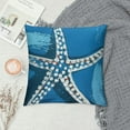 thumbnail image 2 of Qinduosi Nautical Starfish Throw Pillow Covers Inch Beach Themed Decorative Pillows Cases Set of Summer Ocean Blue Linen Pillowcase for Outdoor Couch Patio Living Room White, 2 of 5