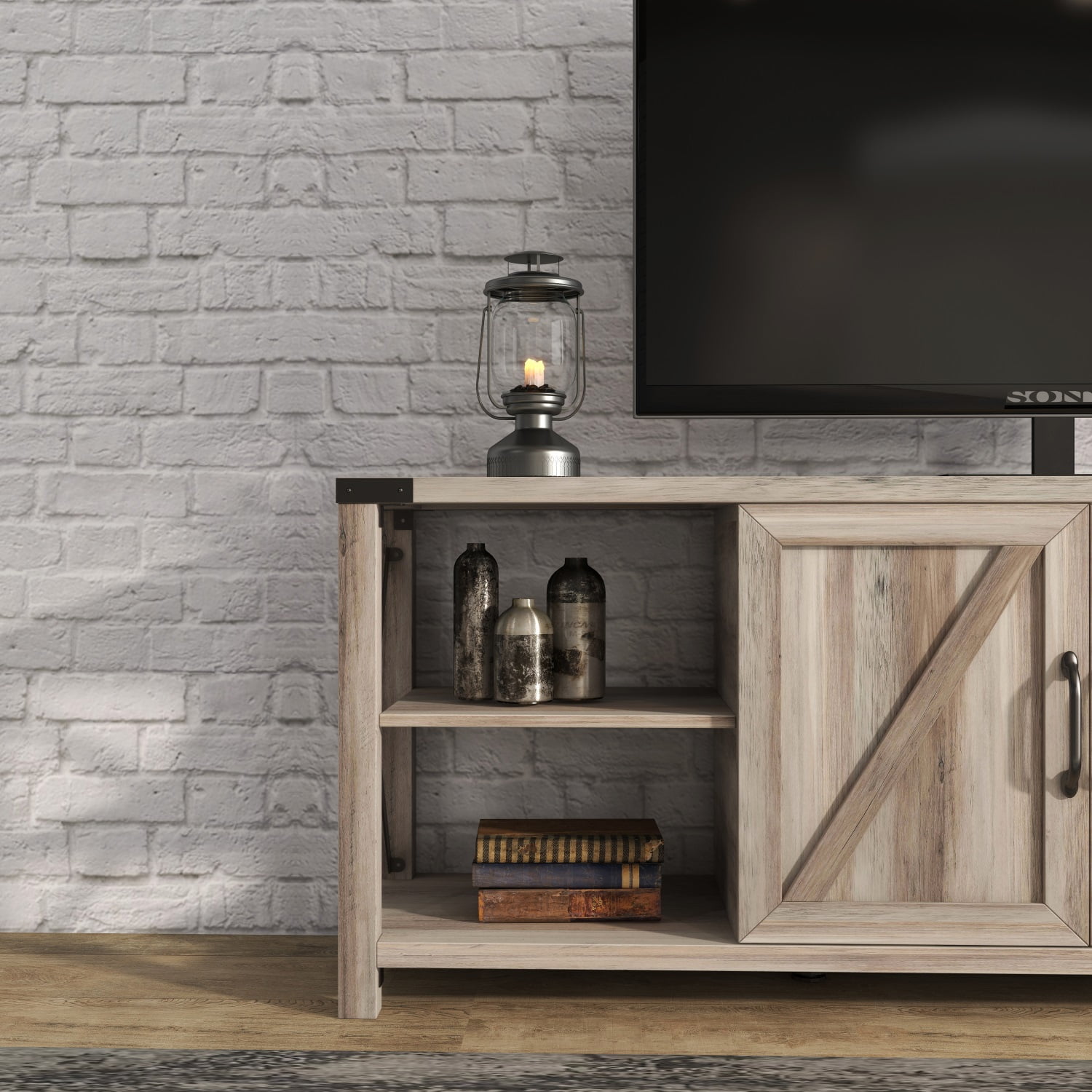 Kadyn 68" TV Stand, Wood Metal TV Console with Storage Cabinets and Shelves, Particle Board TV Stand for Televisions Up to 78", Antique Grey White Kadyn 68" TV Stand, Wood Metal TV Console with Storage Cabinets and Shelves, Particle Board TV Stand for Televisions Up to 78", Antique Grey White