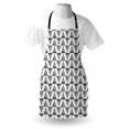 thumbnail image 3 of Black and White Apron Striped Triangles Up and Down in Scribble Style Ethnic Boho Illustration, Unisex Kitchen Bib Apron with Adjustable Neck for Cooking Baking Gardening, Black White, by Ambesonne, 3 of 3