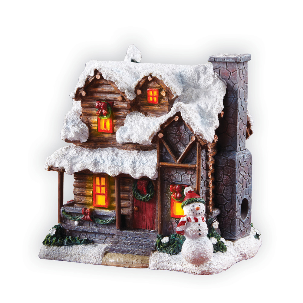 Collections Etc Smoking Country Christmas Cabin Incense Burner - Walmart.com - Walmart.com