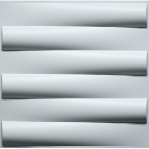 Dundee Deco 3D Wall Panels - Modern Stripes Paintable White PVC Wall Paneling for Interior Wall Decor, Pack of 10, Covers 26.9 sq. ft