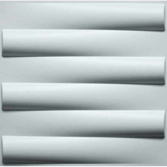 Dundee Deco 3D Wall Panels - Modern Stripes Paintable White PVC Wall Paneling for Interior Wall Decor, 19.7 in x 19.7 in, Covers 2.7 sq. ft