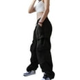 thumbnail image 2 of Liacowi Women Low Waist Cargo Pants Baggy Drawstring Trousers Casual Joggers Sweatpant Hip-hop Streetwear, 2 of 7