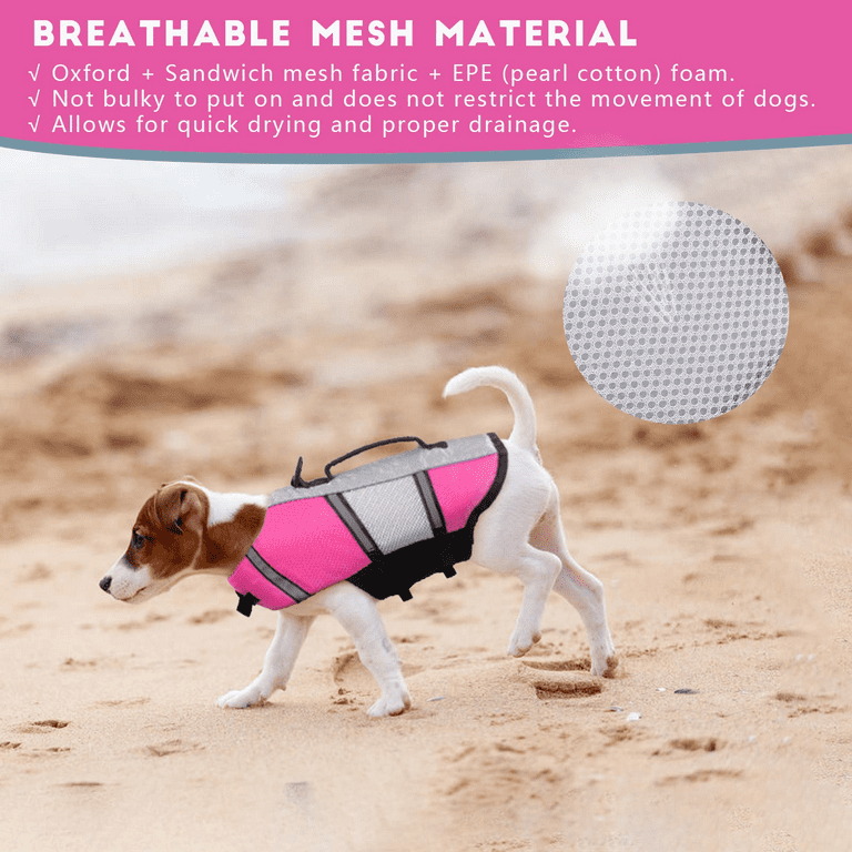 Qbleev Dog Life Jacket, Reflective Flotation Vest, Adjustable