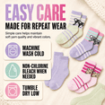 thumbnail image 4 of Girls Dream Step Yarn Crew Socks, 6 Pack, Soft Peek A Boo Style Breathable Socks, GREEN, M, 4 of 9