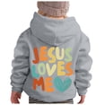 thumbnail image 3 of HUITKMM Girls Alphabet Print Hooded Sweatshirt Long Sleeve Pullover Casual Outerwear for Kids, 3 of 4