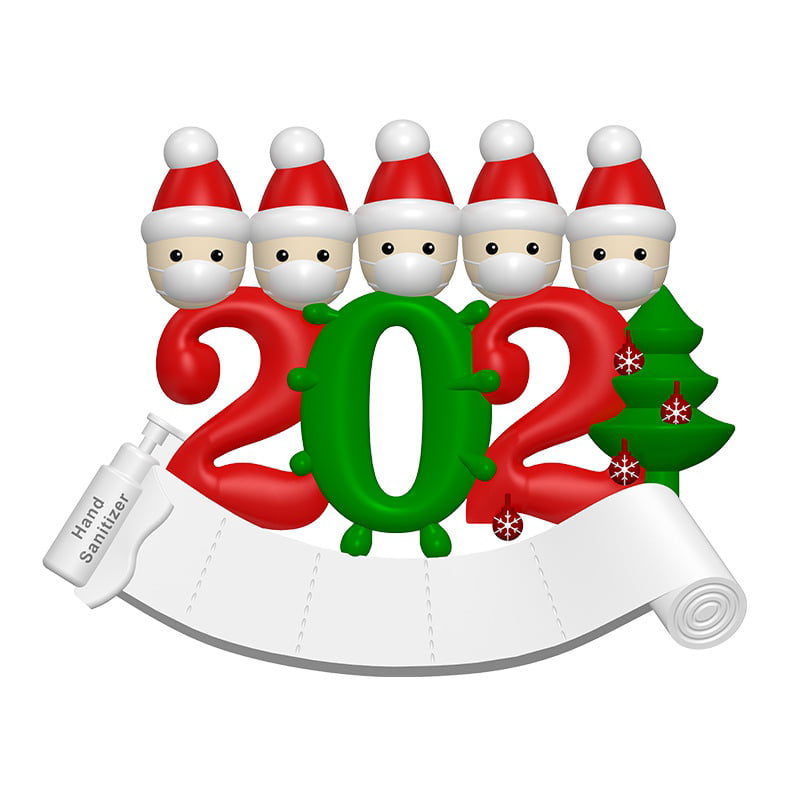 Christmas Decorations,Tree Hanging Ornaments 2020 for Quarantine Survivor Family,New Personalized Christmas Ornaments 2 Pack 6 Members ENHENSTRE 2020 Christmas Ornament Quarantine,