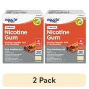 (2 pack) Equate Nicotine Polacrilex Coated Gum 4 mg, Cinnamon Flavor, Stop Smoking Aid, 160 Count, Compare to Nicorette® Gum Active Ingredient