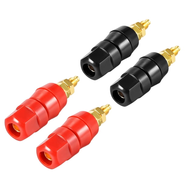 Terminal de unión de 2 pares, conector de altavoz de amplificador de potencia de rosca M5, conector de enchufe de plátano de longitud de 2 pulgadas
