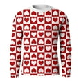 thumbnail image 5 of Fgvctg Men's Ribbed Valentine's Day Sweater Crewneck Knit Sweaters Love Heart Print Dressy Slim Fit Long Sleeve Pullover Sweater Spring Loose Blouse Watermelon Red S, 5 of 5