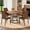 Walnut Table+Four Brown Chairs, variant on Hi loPres 5-Piece Round Dining Table Set, 47.3-Inch Walnut MDF Desk with Black Hourglass Base, 4 Brown Fabric Chairs for Kitchen Cafe