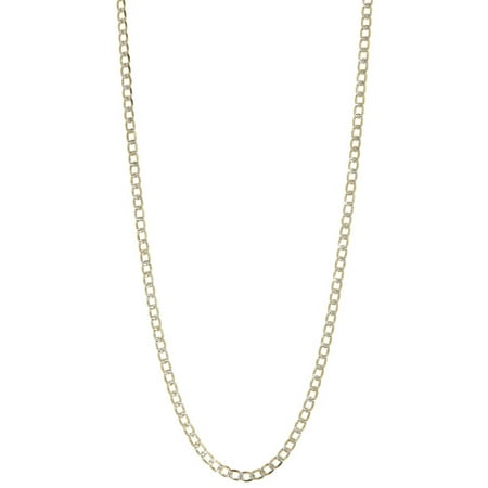 Pori Jewelers 18kt Gold-Plated Sterling Silver 3mm Cuban Chain Men's Necklace, 24