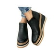 thumbnail image 3 of Crocowalk Women Platform Slip On Loafers Comfort Suede Moccasins Wide Low Top Wedge Shoes, 3 of 4